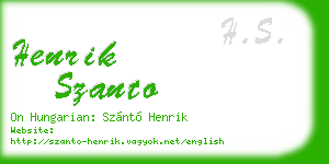 henrik szanto business card