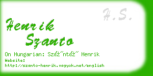 henrik szanto business card